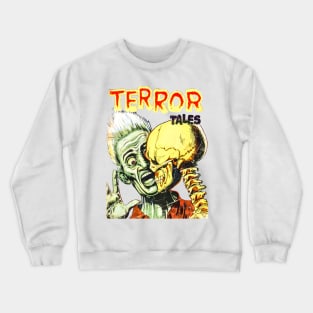 Terror Tales Skull Skeleton Bones Fear Fright Scream Horror Retro Comic Vintage Halloween Crewneck Sweatshirt